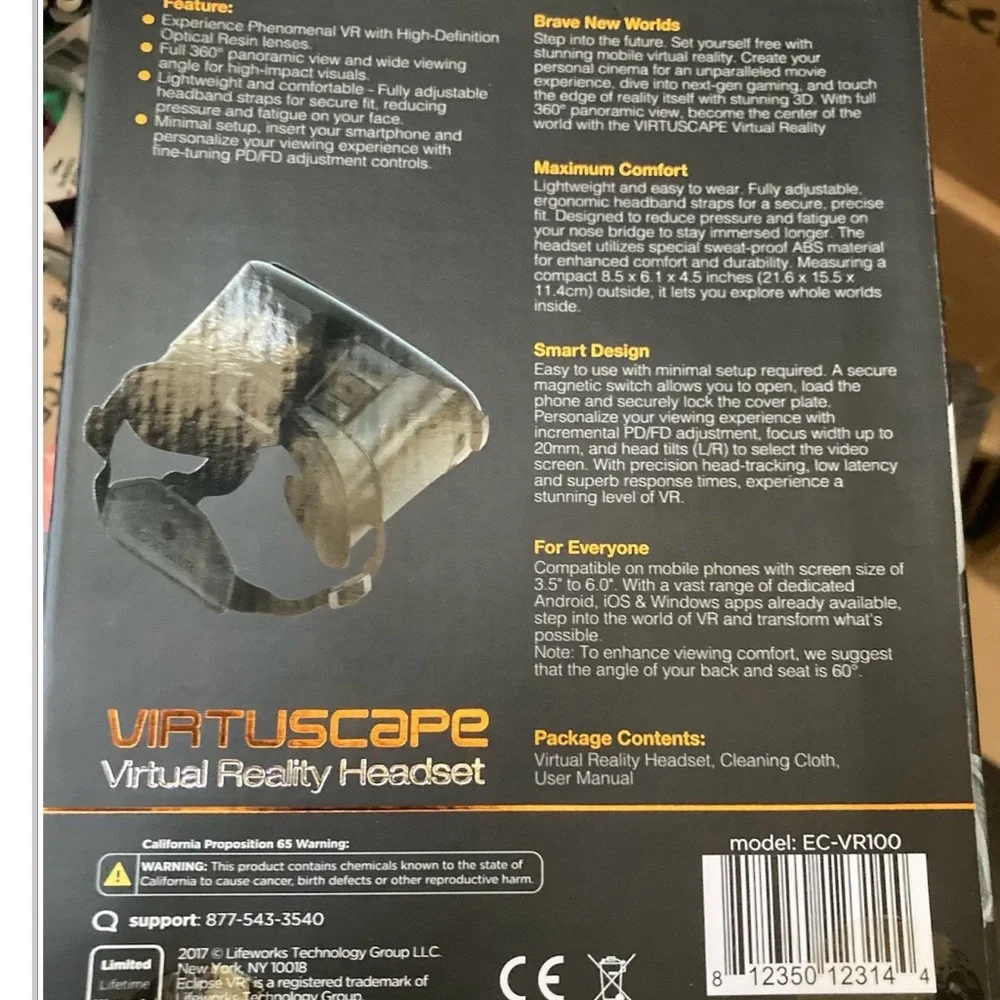 Eclipse VirtuScape VR Headset - Black